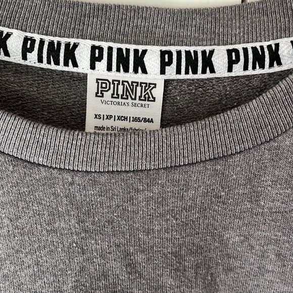 Gray PINK sexy shoulder sweatshirt lightweight size xs - Picture 2 of 3